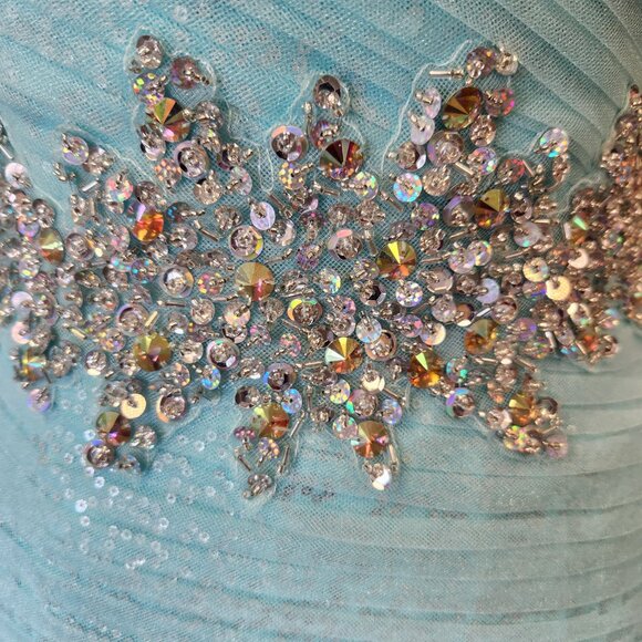 Precious Formals P21040 Size 6 Aqua Prom Dress/Formal Gown - Picture 5 of 8
